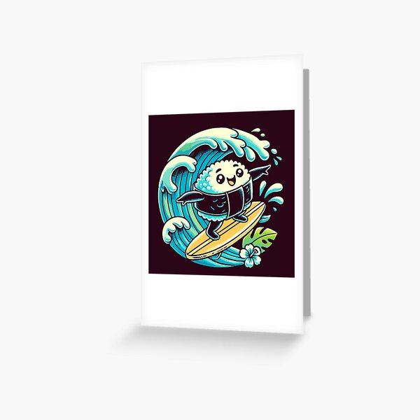 Item preview, Surfing Musubi on Tropical Waves designed and sold by MadRealmDesigns.