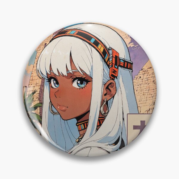 Artikelvorschau, Kairo Ägypten weißhaarige Anime Mädchen 80er Jahre Retro Ästhetik Vintage kulturelle Reisen entworfen und verkauft von onlyanimevibes.