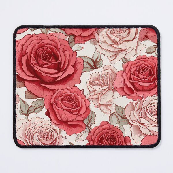 Item preview, Roses with pastel pink and red color on white background designed and sold by Designbes.