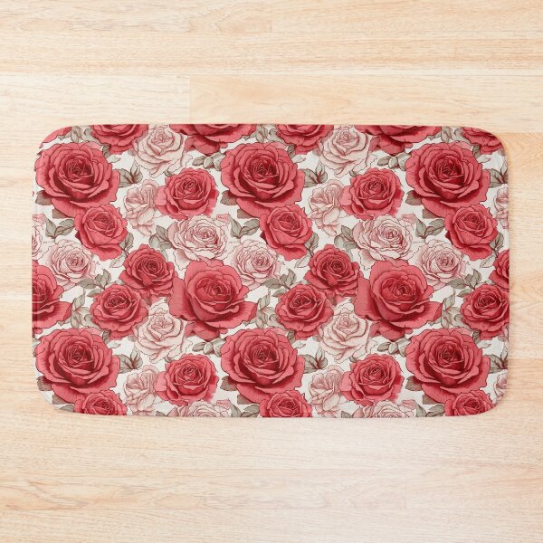 Item preview, Roses with pastel pink and red color on white background designed and sold by Designbes.