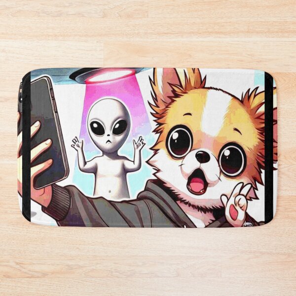 Item preview, Funny Chihuahua Selfie with UFO Cute Anime Chihuahua designed and sold by Creat-Des.