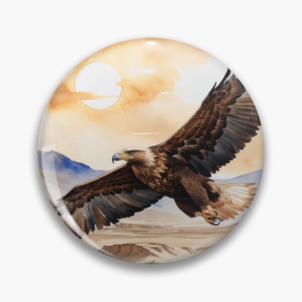 Item preview, Steppe Eagle Soaring Above Desert  designed and sold by WaterBirdArt.
