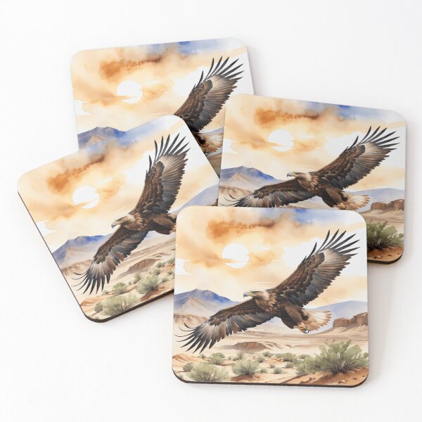 Item preview, Steppe Eagle Soaring Above Desert  designed and sold by WaterBirdArt.