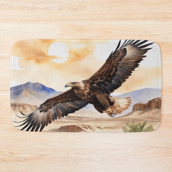 Item preview, Steppe Eagle Soaring Above Desert  designed and sold by WaterBirdArt.