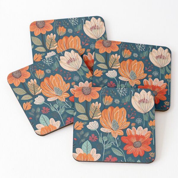 Item preview, Motifs of flowers and leaves hand drawn pattern designed and sold by Designbes.