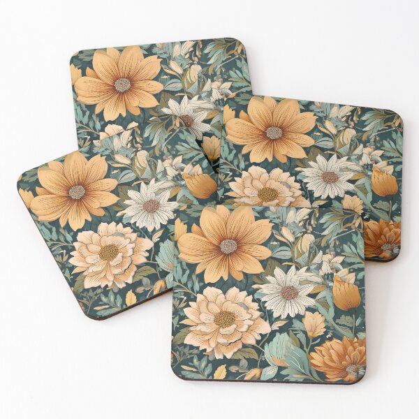 Item preview, Florals and leaves motif hand drawn pattern designed and sold by Designbes.