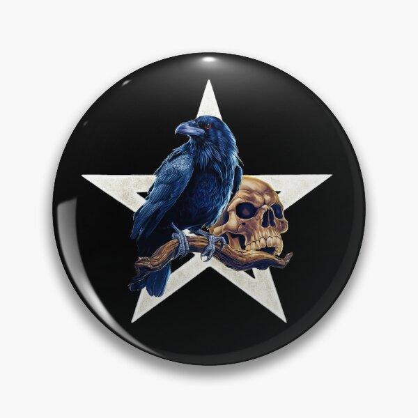 Item preview, raven, pentagrams, human skulls designed and sold by Kirei-Lily.