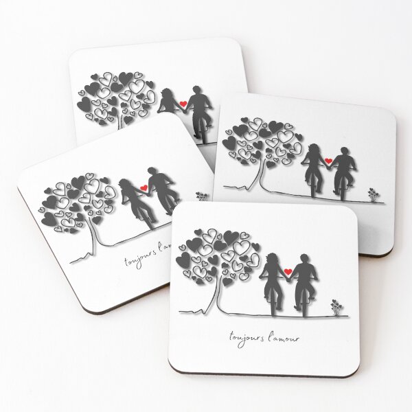 Item preview, Toujours L'Amour - Romantic Cycling Silhouette with Heart and Tree designed and sold by MissMutsie.