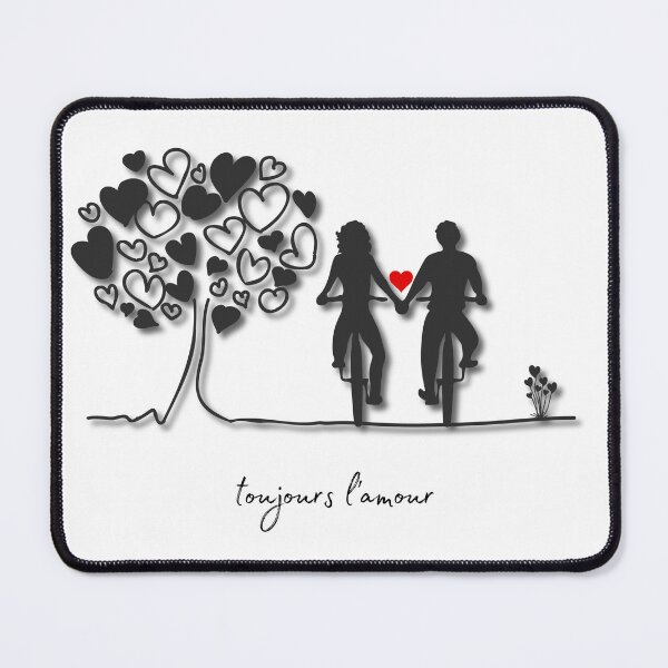 Item preview, Toujours L'Amour - Romantic Cycling Silhouette with Heart and Tree designed and sold by MissMutsie.