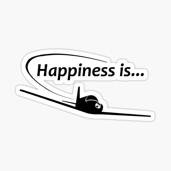 Happiness is... Flying. Happy Pilot Sticker