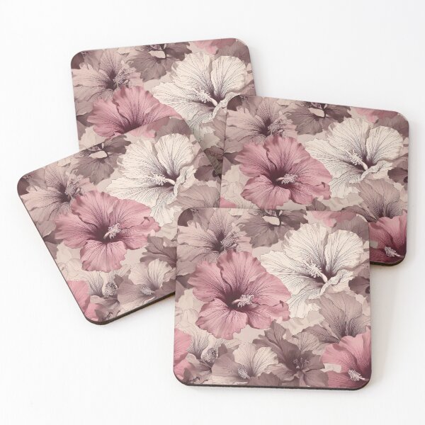 Item preview, Hibiscus flowers in watercolor colorful pastel color designed and sold by Designbes.