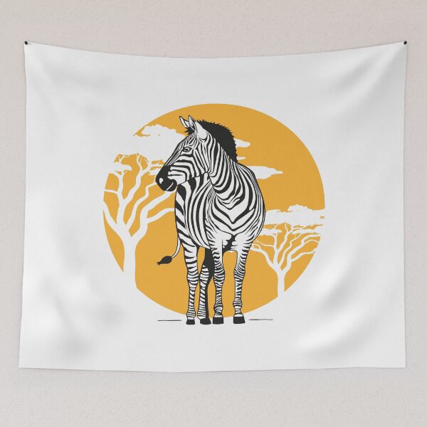 Item preview, Illustration of a zebra under the sun in the African savannah. Ideal for educational and cultural materials designed and sold by LucianoCosmo.