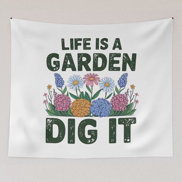 Item preview, Retro Life Is A Garden Dig It Gardener Gifts Gardening designed and sold by luannsemmsobre.