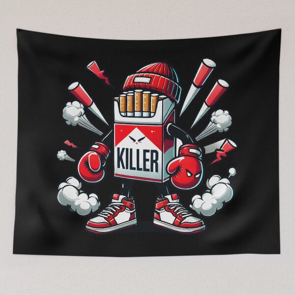 Item preview, Boxing Cigarette Pack Character Illustration - Bold Pop Art Design designed and sold by DrawHandArt.