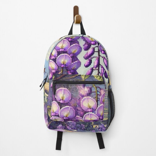 Item preview, Regency era style Pixelated flowers, bees and purple wisteria, est. 1813, garden theme, royalty designed and sold by Sugar Wisdom .