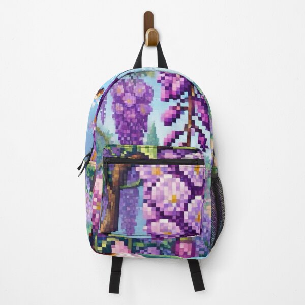Item preview, Regency era style Pixelated flowers, bees and purple wisteria, est. 1813, garden theme, royalty designed and sold by Sugar Wisdom .
