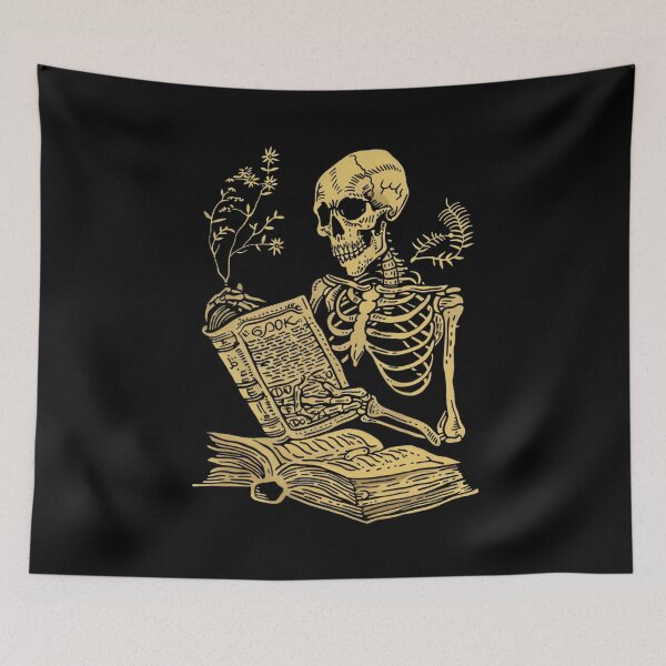 Item preview, Golden Skeleton Scholar - Vintage Macabre Art designed and sold by Aredbox.