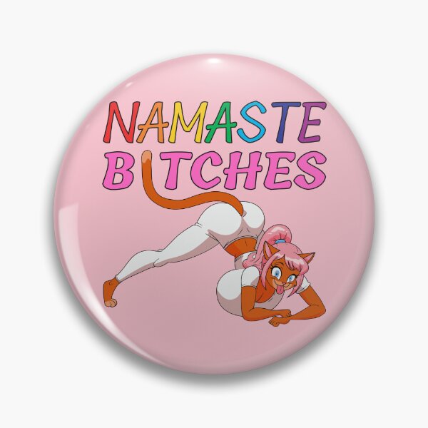 Item preview, Namaste Bitches – Busty Furry Yoga Cat Design designed and sold by BaxInke.