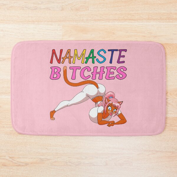 Item preview, Namaste Bitches – Busty Furry Yoga Cat Design designed and sold by BaxInke.