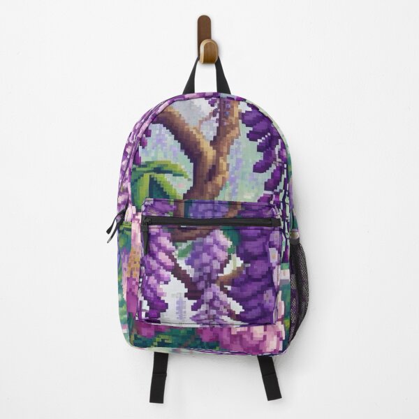 Item preview, Regency era style Pixelated flowers, bees and purple wisteria, est. 1813, garden theme, royalty designed and sold by Sugar Wisdom .