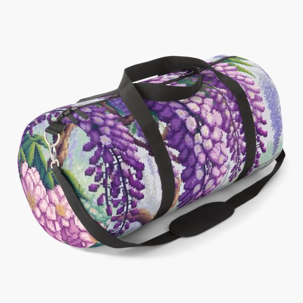 Item preview, Regency era style Pixelated flowers, bees and purple wisteria, est. 1813, garden theme, royalty designed and sold by Sugar Wisdom .