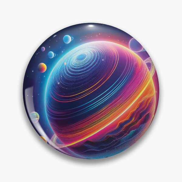 Item preview, A design of glowing neon planet with crisp, digital lines and vibrant colors. designed and sold by HEMRO.