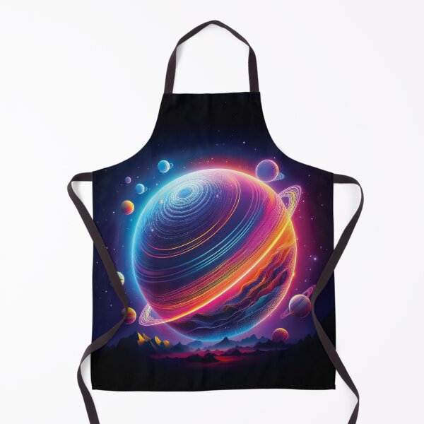 Artikelvorschau, Ein Design eines leuchtenden Neonplaneten mit klaren, digitalen Linien und lebendigen Farben. entworfen und verkauft von HEMRO.
