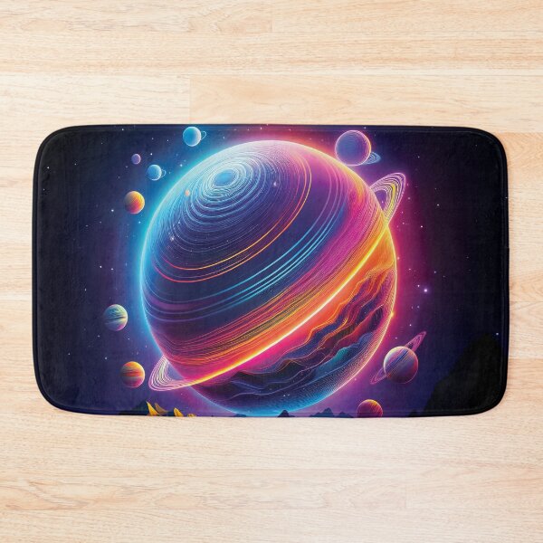 Item preview, A design of glowing neon planet with crisp, digital lines and vibrant colors. designed and sold by HEMRO.