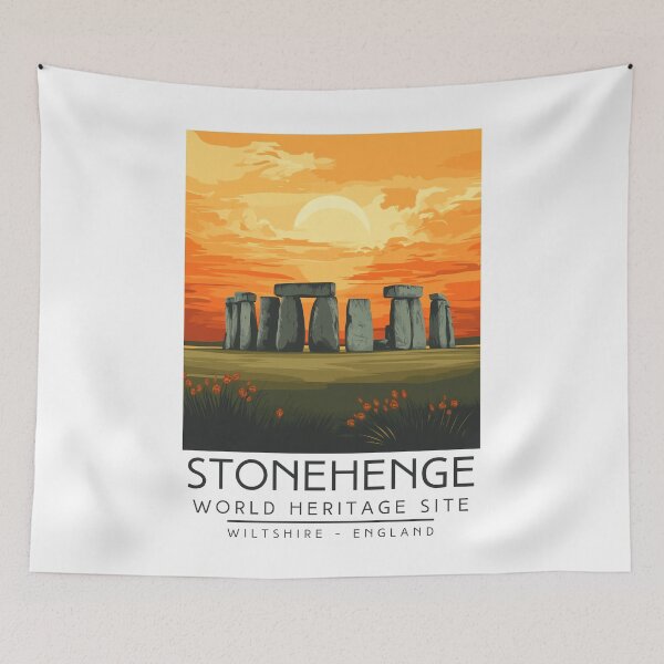 Item preview, A Vintage Travel Poster of Stonehenge - Wiltshire - England designed and sold by GoodOldVintage.