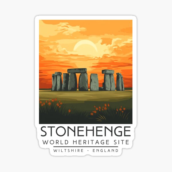 Artikel-Vorschau von Ein Vintage-Reiseposter von Stonehenge – Wiltshire – England, designt und verkauft von GoodOldVintage.