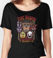 Five Nights At Freddy's Pizzeria Multi-Character Women's Relaxed Fit T-Shirt
