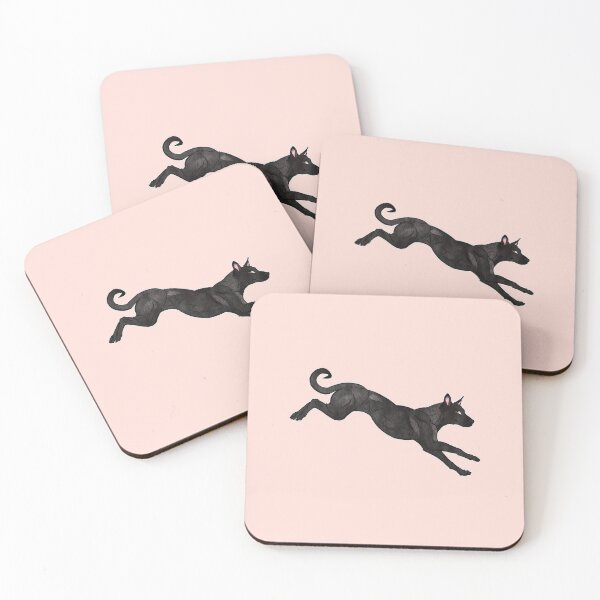 Item preview, Leaping Carolina Dog (black) designed and sold by Sparklepupfaeri.