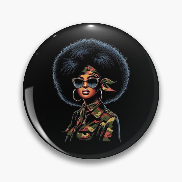 Item preview, Black Woman Afro Chic in Camouflage Art Design designed and sold by love3617.