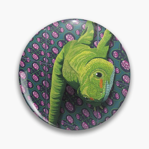 Item preview, Green Gecko on a patterned wall designed and sold by TalaKamoraDSGN.