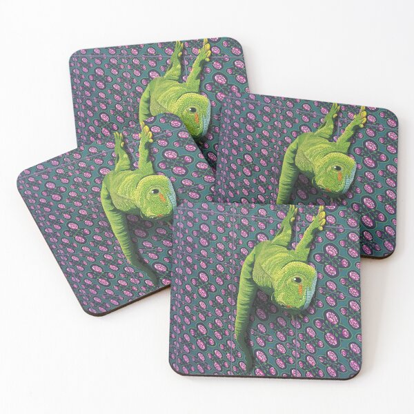 Item preview, Green Gecko on a patterned wall designed and sold by TalaKamoraDSGN.