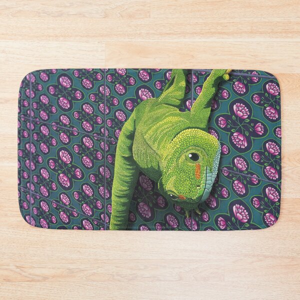 Item preview, Green Gecko on a patterned wall designed and sold by TalaKamoraDSGN.