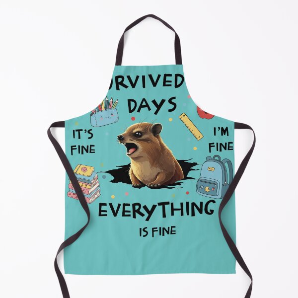 Item preview, I Survived 100 Days Of School It's Fine I'm Fine Rock Hyrax Awawa designed and sold by d247.