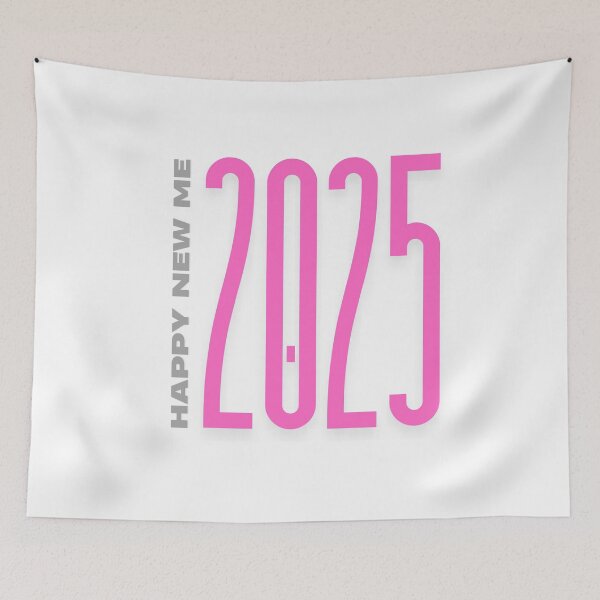 Item preview, 2025 Happy New Me in pink - Inspirational New Year Quote Design designed and sold by MissMutsie.