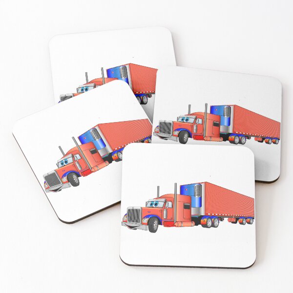 Item preview, Orange and Blue Semi Truck Reefer Cartoon designed and sold by Scott Hayes.