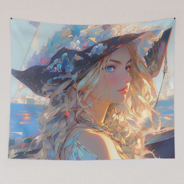 Item preview, Sailing Ocean Waves Anime Girl designed and sold by bubblegoth.