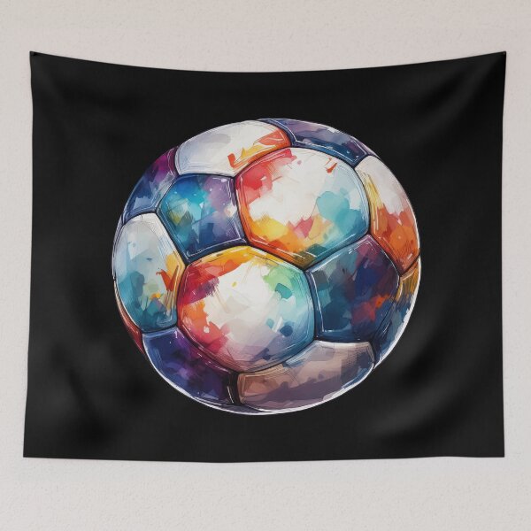 Item preview, Football Soccer Ball Watercolor Illustration Drawing (Black BG) designed and sold by FilipeFerreira.