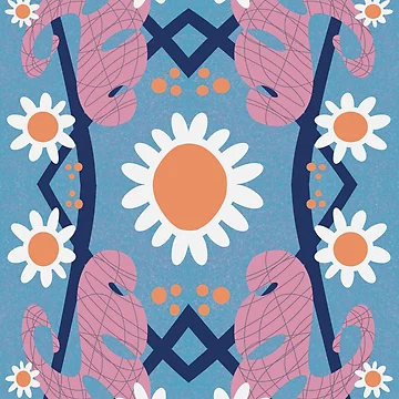 Artwork thumbnail, Abstract Daisy Pattern by HydrangeaDelMar
