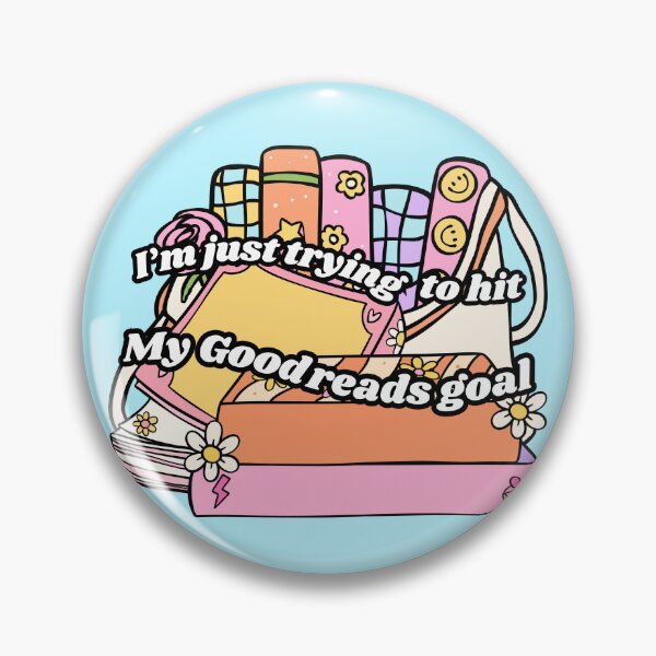 Artikelvorschau, Ich versuche nur, mein Goodreads-Ziel zu erreichen. Kawaii-Aufkleber für Mädchen, die Bücher lesen entworfen und verkauft von KWZCreates.