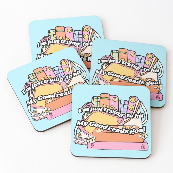 Item preview, I’m just trying to hit my goodreads goal kawaii girly reading bookish sticker designed and sold by KWZCreates.