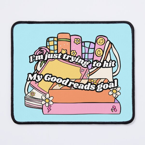 Item preview, I’m just trying to hit my goodreads goal kawaii girly reading bookish sticker designed and sold by KWZCreates.