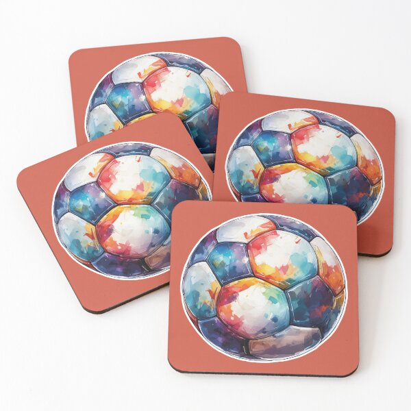 Item preview, Football Soccer Ball Watercolor Illustration Drawing (Light Red BG) designed and sold by FilipeFerreira.