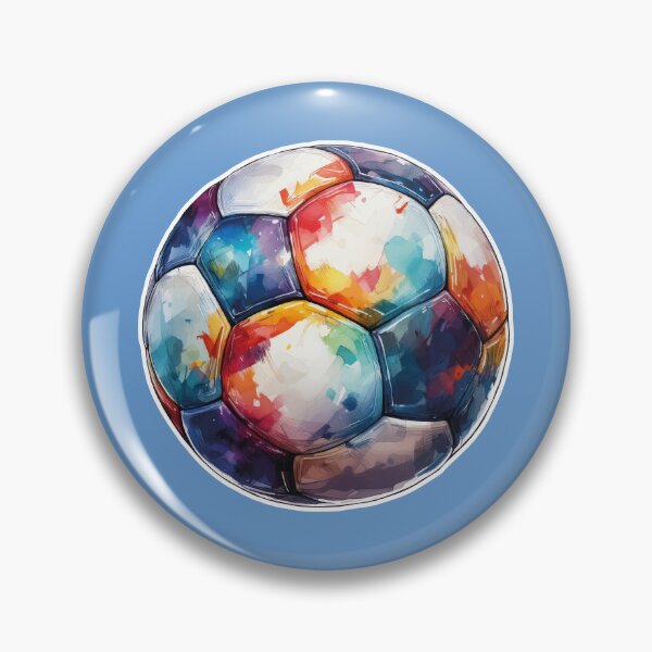 Item preview, Football Soccer Ball Watercolor Illustration Drawing (Gray Blue BG) designed and sold by FilipeFerreira.