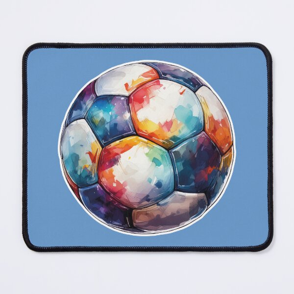 Item preview, Football Soccer Ball Watercolor Illustration Drawing (Gray Blue BG) designed and sold by FilipeFerreira.