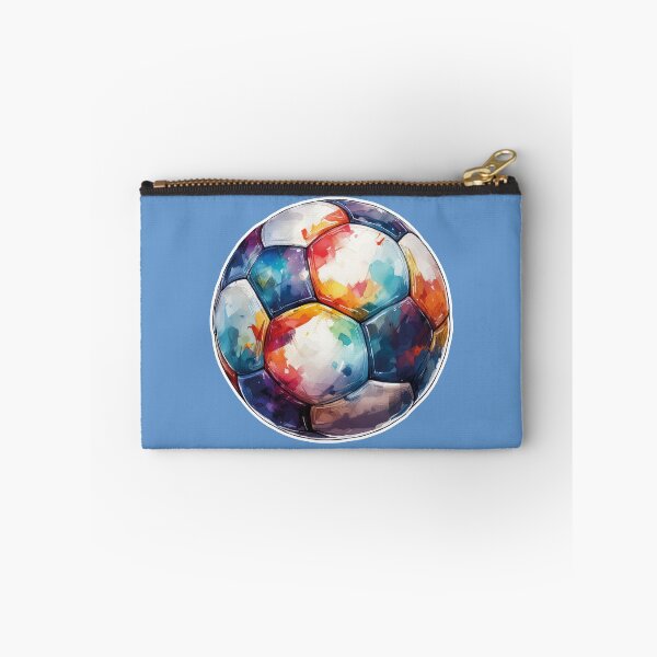 Item preview, Football Soccer Ball Watercolor Illustration Drawing (Gray Blue BG) designed and sold by FilipeFerreira.