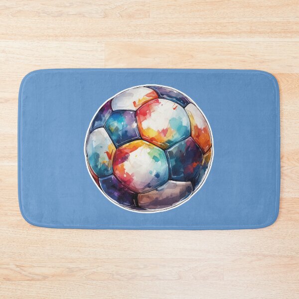 Item preview, Football Soccer Ball Watercolor Illustration Drawing (Gray Blue BG) designed and sold by FilipeFerreira.